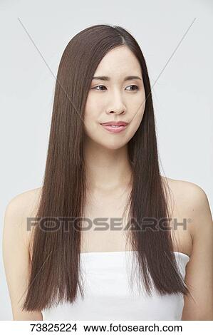 Japanese woman with silky hair View Large Photo Image Picture - Japanese woman with silky hair. Fotosearch