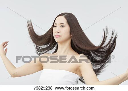 Japanese woman with silky hair View Large Photo Image Stock Photo - Japanese woman with silky hair. Fotosearch