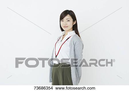 Japanese young woman on white background View Large Photo Image Picture - Japanese young woman on white background. Fotosearch