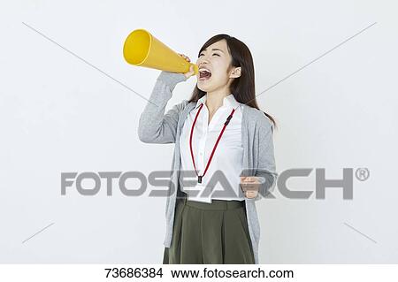 Japanese young woman on white background View Large Photo Image Picture - Japanese young woman on white background. Fotosearch