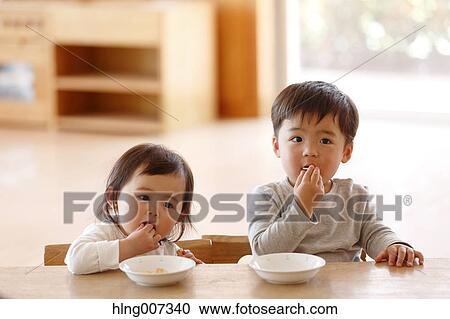 Stock Image - Kids at Japanese kindergarten. Fotosearch