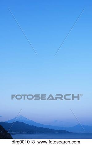 Night view of Mount Fuji from Satta ridge at sunset, Shizuoka Prefecture, Japan View Large Photo Image Stock Photo - Night view of Mount Fuji from Satta ridge at sunset, Shizuoka Prefecture, Japan. Fotosearch