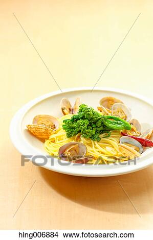 Pasta with vongole clams View Large Photo Image Picture - Pasta with vongole clams. Fotosearch