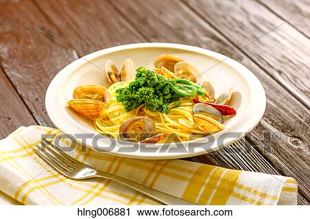 Pasta with vongole clams View Large Photo Image Stock Image - Pasta with vongole clams. Fotosearch