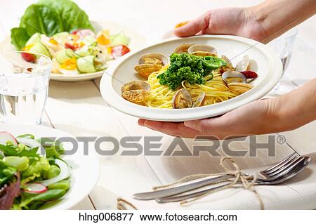 Pasta with vongole clams View Large Photo Image Stock Photo - Pasta with vongole clams. Fotosearch
