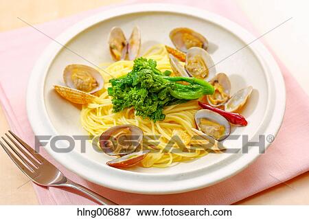 Pasta with vongole clams View Large Photo Image Stock Photo - Pasta with vongole clams. Fotosearch