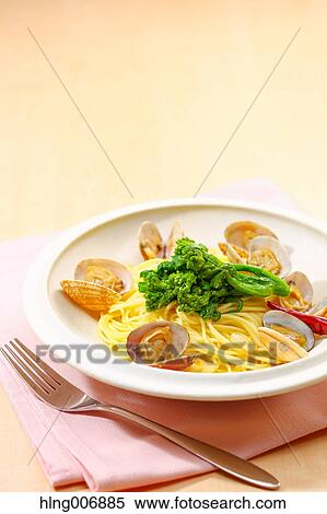 Pasta with vongole clams View Large Photo Image Stock Photography - Pasta with vongole clams. Fotosearch