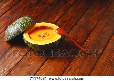 Stock Image - Pumpkin soup. Fotosearch