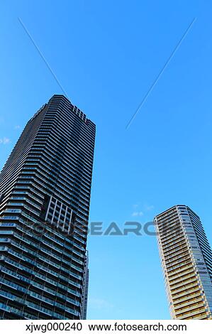 Skyscrapers and blue sky, Tokyo, Japan View Large Photo Image Stock Image - Skyscrapers and blue sky, Tokyo, Japan. Fotosearch