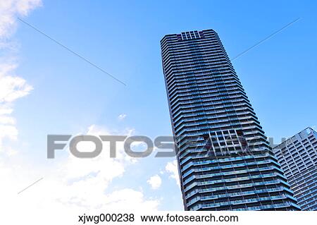 Skyscrapers and blue sky, Tokyo, Japan View Large Photo Image Stock Photo - Skyscrapers and blue sky, Tokyo, Japan. Fotosearch