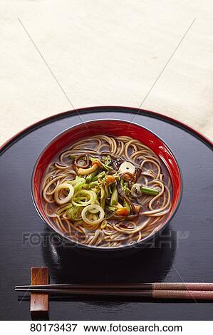 Soba noodles View Large Photo Image Stock Photo - Soba noodles. Fotosearch