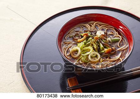 Soba noodles View Large Photo Image Stock Photo - Soba noodles. Fotosearch