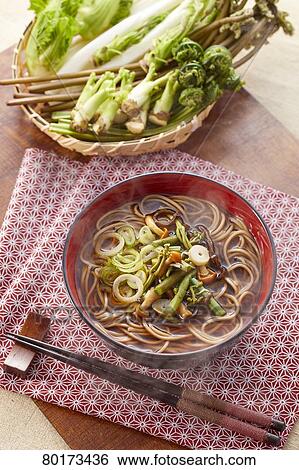 Soba noodles View Large Photo Image Stock Photograph - Soba noodles. Fotosearch