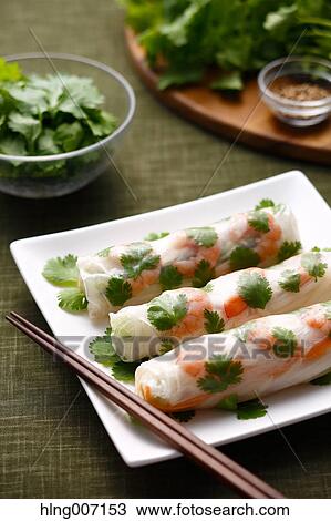 Stock Image - Spring rolls. Fotosearch