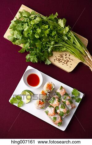 Stock Image - Spring rolls. Fotosearch