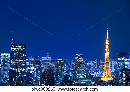 Tokyo cityscape at night, Tokyo, Japan View Large Photo Image Stock Photograph - Tokyo cityscape at night, Tokyo, Japan. Fotosearch