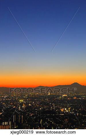 Tokyo cityscape at sunset View Large Photo Image Stock Photo - Tokyo cityscape at sunset. Fotosearch