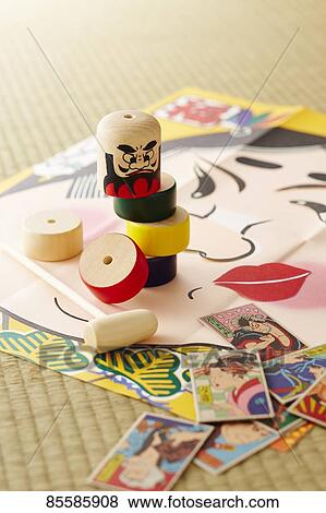 Stock Photo - Traditional Japanese toys. Fotosearch