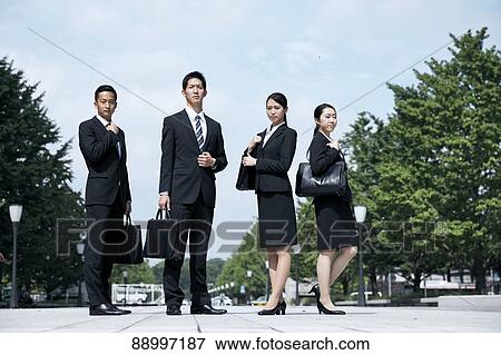 Stock Photo - Young Japanese businesspeople. Fotosearch