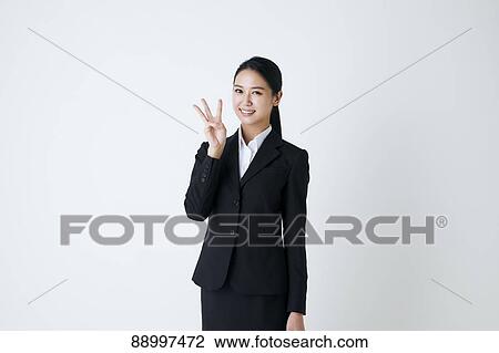 Stock Image - Young Japanese businesswoman. Fotosearch