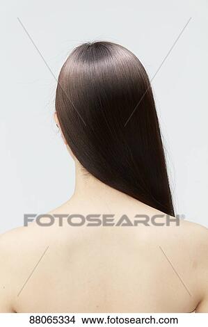 Picture - Young Japanese model with beautiful hair. Fotosearch