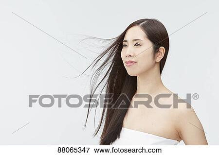 Young Japanese model with beautiful hair View Large Photo Image Stock Photo - Young Japanese model with beautiful hair. Fotosearch