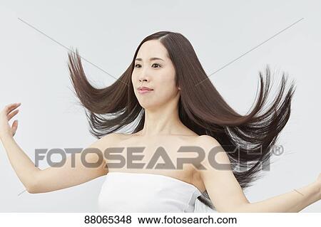 Young Japanese model with beautiful hair View Large Photo Image Stock Photo - Young Japanese model with beautiful hair. Fotosearch