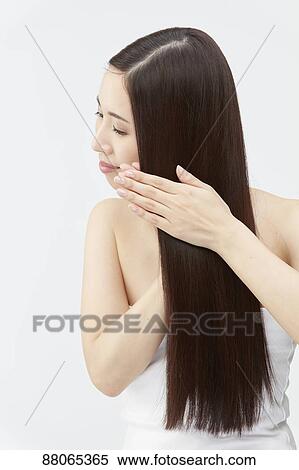 Young Japanese model with beautiful hair View Large Photo Image Stock Photography - Young Japanese model with beautiful hair. Fotosearch