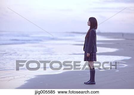 Young Japanese woman in a high school uniform by the sea, Chiba, Japan View Large Photo Image Stock Photography - Young Japanese woman in a high school uniform by the sea, Chiba, Japan. Fotosearch