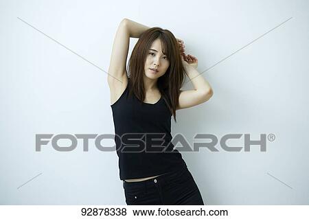 Attractive Japanese woman beauty portrait View Large Photo Image Stock Photo - Attractive Japanese woman beauty portrait. Fotosearch