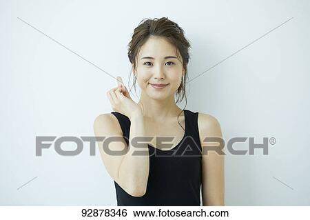 Stock Photograph - Attractive Japanese woman beauty portrait. Fotosearch