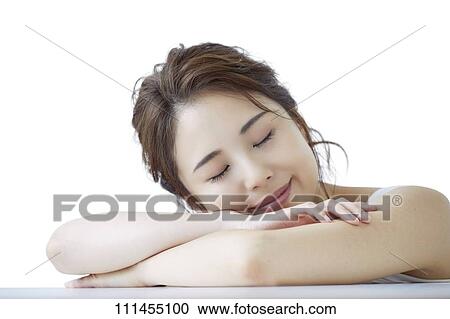 Stock Image - Attractive Japanese woman portrait. Fotosearch
