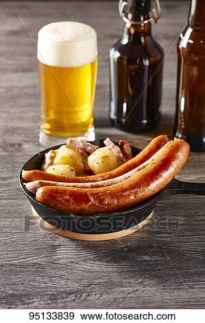 Stock Photo - Beer and german food. Fotosearch