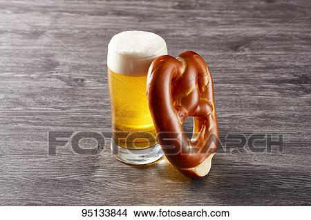 Beer and pretzel View Large Photo Image Picture - Beer and pretzel. Fotosearch