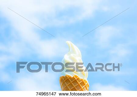 Ice cream and blue sky View Large Photo Image Stock Photo - Ice cream and blue sky. Fotosearch