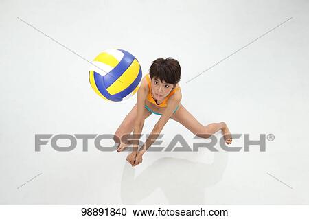 Japanese beach volley player in the studio View Large Photo Image Stock Image - Japanese beach volley player in the studio. Fotosearch