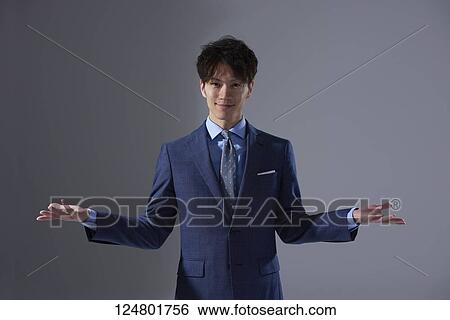 Japanese businessman studio portrait View Large Photo Image Stock Photograph - Japanese businessman studio portrait. Fotosearch