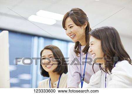 Japanese call center View Large Photo Image Stock Image - Japanese call center. Fotosearch