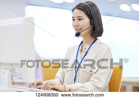 Japanese call center View Large Photo Image Stock Image - Japanese call center. Fotosearch