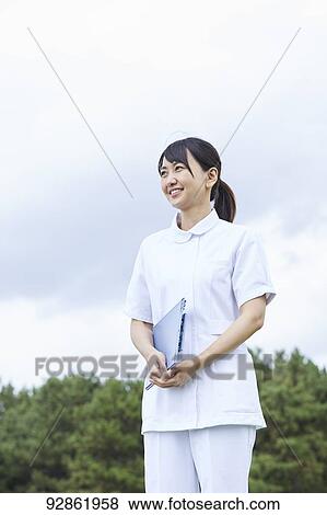 Stock Photo - Japanese caretaker. Fotosearch