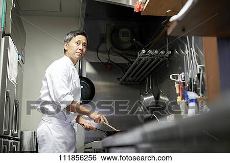 Japanese chef View Large Photo Image Stock Photograph - Japanese chef. Fotosearch