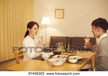 Japanese couple at home View Large Photo Image Stock Image - Japanese couple at home. Fotosearch