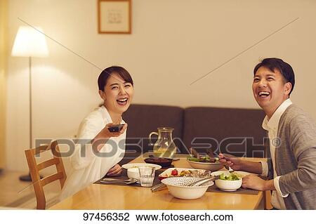 Japanese couple at home View Large Photo Image Stock Image - Japanese couple at home. Fotosearch