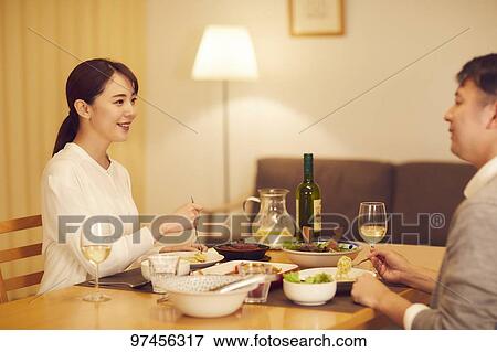 Japanese couple at home View Large Photo Image Stock Photo - Japanese couple at home. Fotosearch