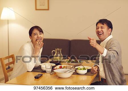 Japanese couple at home View Large Photo Image Stock Photograph - Japanese couple at home. Fotosearch