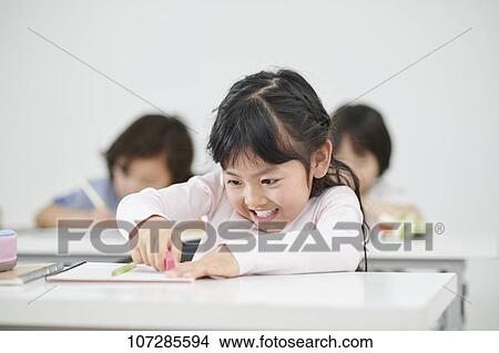 Picture - Japanese elementary school kids. Fotosearch
