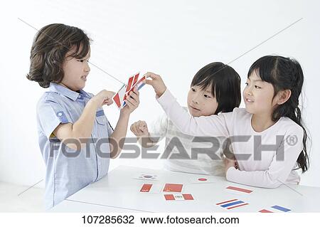 Stock Image - Japanese elementary school kids. Fotosearch