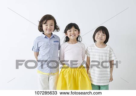 Stock Image - Japanese elementary school kids. Fotosearch