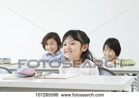 Stock Photograph - Japanese elementary school kids. Fotosearch