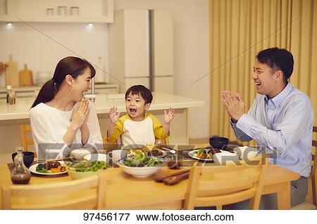 Stock Photo - Japanese family at home. Fotosearch